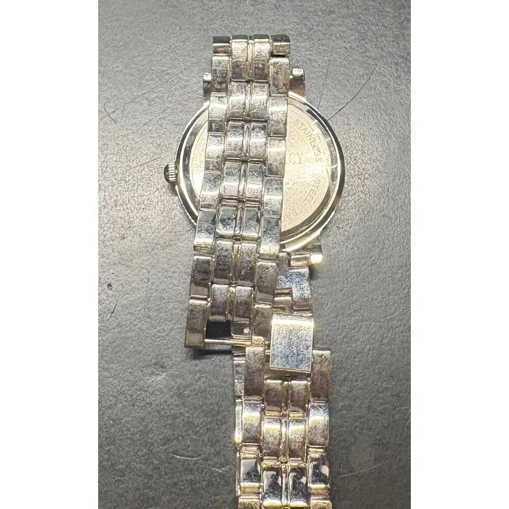 Women's 35mm Silver Tone Ellen Tracy Diamond Watch, Mop Face